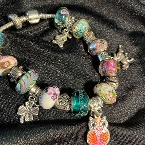 MURANO GLASS & 925 SILVER BRACELET